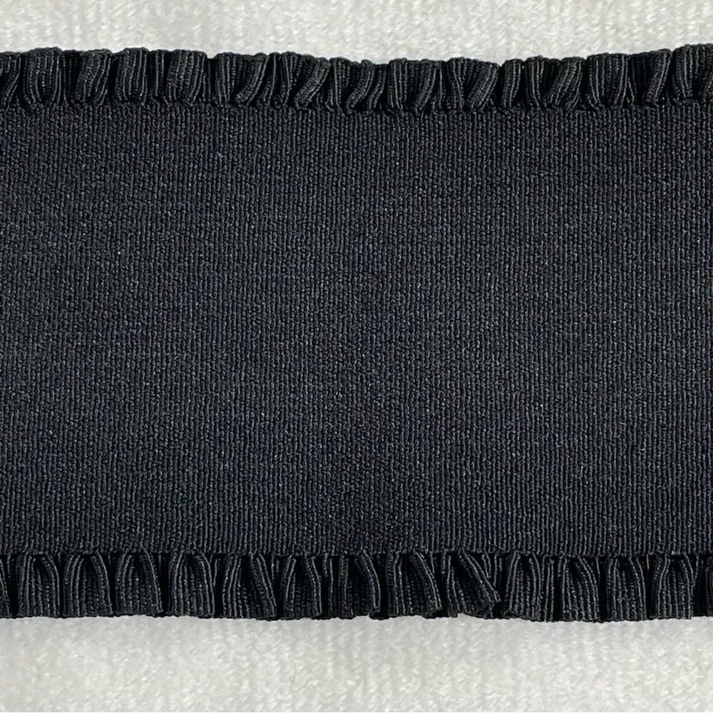 Kohl's Apt. 9 Black Stretchy Belt and Silver Fasteners 28” Waist Ruffled Edges